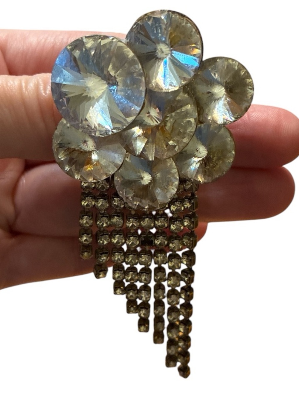 Wendy Gell Floral Rivoli Waterfall Brooch